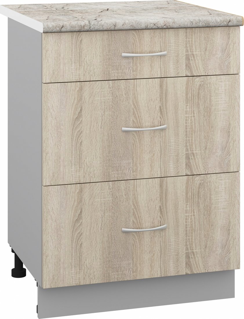 

Шкаф напольный Кортекс-мебель Корнелия Лира НШ60р3ш (дуб сонома/марсель)