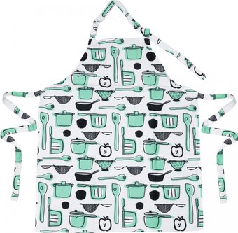 Фартук Swed House Nietap MR3-857 (белый/зеленый/рисунок)