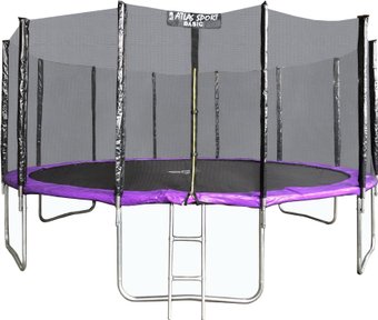 Atlas Sport 490 см - 16ft Basic (с лестницей, внешняя сетка, сливовый)
