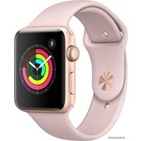 Умные часы Apple Watch Series 3 42 мм (золотистый алюминий/розовый песок)