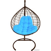 Подвесное кресло M-Group XL 11120203 (коричневый ротанг/голубая подушка)