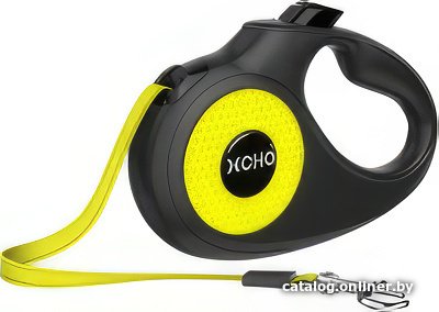 Поводок-рулетка XCHO Лента 5м (S, черный/зеленый светоотражающий)