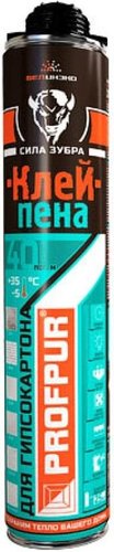 Монтажная пена Profpur Клей-пена для приклеивания гипсокартона 750мл
