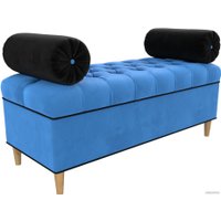 Банкетка Лига диванов Глория 113659 (велюр голубой/черный/черный)