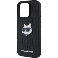 Чехол для телефона Lagerfeld PU Grained Monogram NFT Choupette metal Head для iPhone 16 Pro KLHCP16LPGKLCHPK