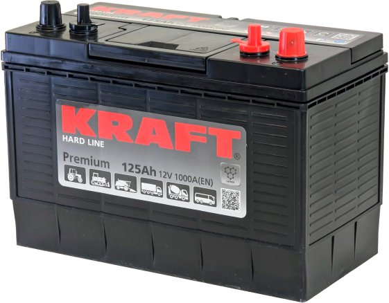 

Автомобильный аккумулятор KRAFT Premium R+ (125 А·ч)