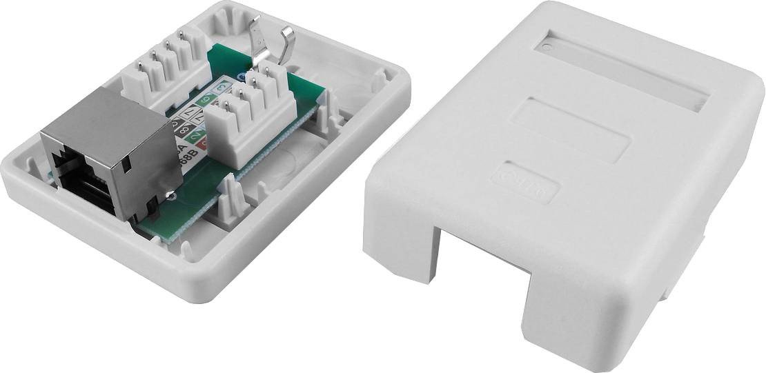 

Розетка компьютерная Hyperline SB1-1-8P8C-C5E-SH-WH