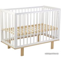 Классическая детская кроватка Polini Kids Simple 340 (белый/натуральный)