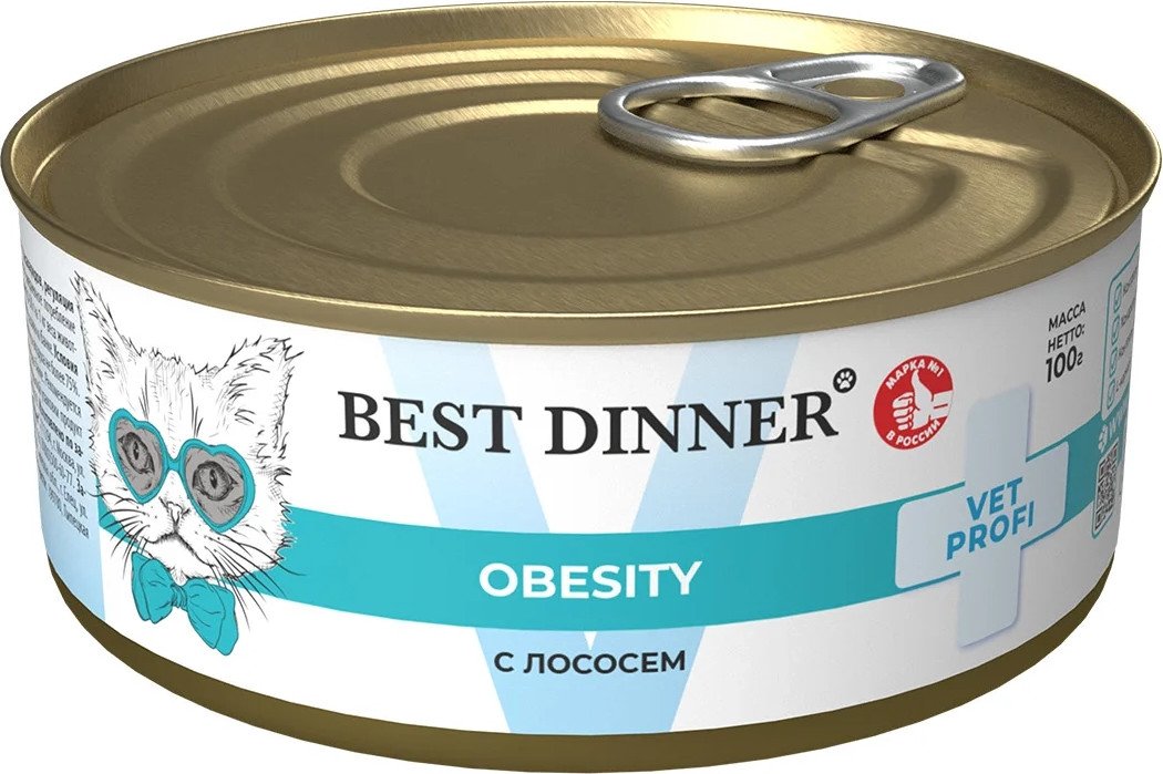 

Консервированный корм для собак Best Dinner Vet Profi Obesity С лососем (100 г)