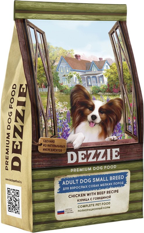 

Сухой корм для собак Dezzie Adult Dog Small Breed (для взрослых мелких пород с курицей и говядиной) 3 кг