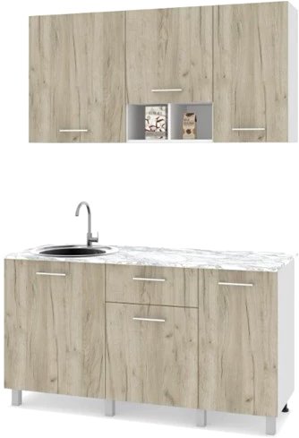 Готовая кухня Modern Ника Н15 (белый/серый дуб)