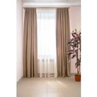 Комплект штор Decoretto Сатин светло-коричневый ССК-K34 2x2.6 м (коричневый, 2 шт)