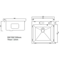 Кухонная мойка ARFEKA Eco AR 500*500 Black PVD Nano Decor