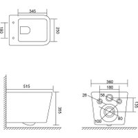 Унитаз подвесной Lauter Square 214903 + TECE Kit 9400412 с кнопкой (хром)