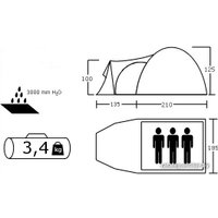 Треккинговая палатка Acamper Monsun 3 (синий)