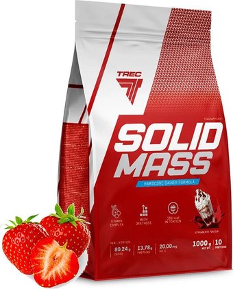 Гейнер Trec Nutrition ГЕЙНЕР TREC NUTRITION SOLID MASS (1000 ГР) КЛУБНИКА (Польша)