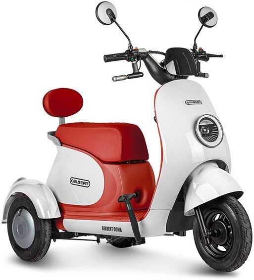 Электроскутер Rutrike Gelbert Ogma (белый/красный)