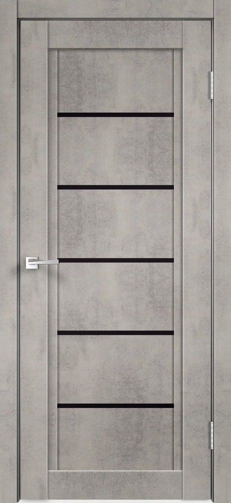 

Межкомнатная дверь Velldoris Next 1 70x200 (муар светло-серый, лакобель черный)