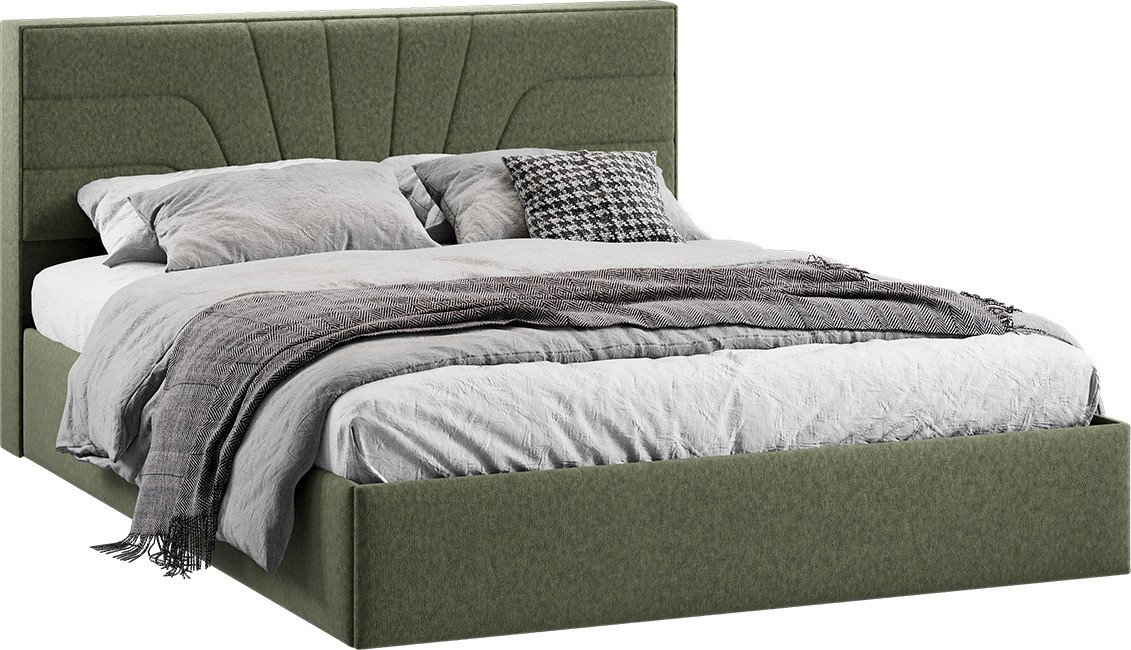 

Кровать Трия Пандора с ПМ и заглушиной 160x200 тип 1 (микровелюр Jercy Deep Green)