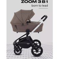 Универсальная коляска MOWbaby Zoom PU RA087 (3 в 1, silver cacao brown)