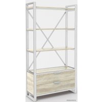 Стеллаж Hype Mebel Стандарт Люкс 80x200 (белый/древесина белая)