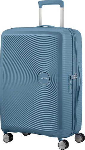 Чемодан-спиннер American Tourister SoundBox Stone Blue 67 см