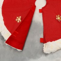 Коврик под елку Зимнее волшебство Снеговик и снежинки 6938945 (белый/красный)