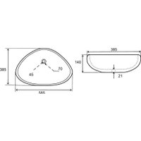 Умывальник Uptrend Diana TR4925 (белый глянцевый)