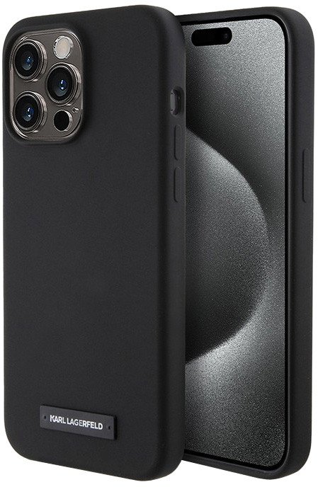 

Чехол для телефона CG Mobile Lagerfeld Liquid silicone Metal plate logo Hard (MagSafe) для iPhone 15 Pro Max KLHMP15XSLMP1K
