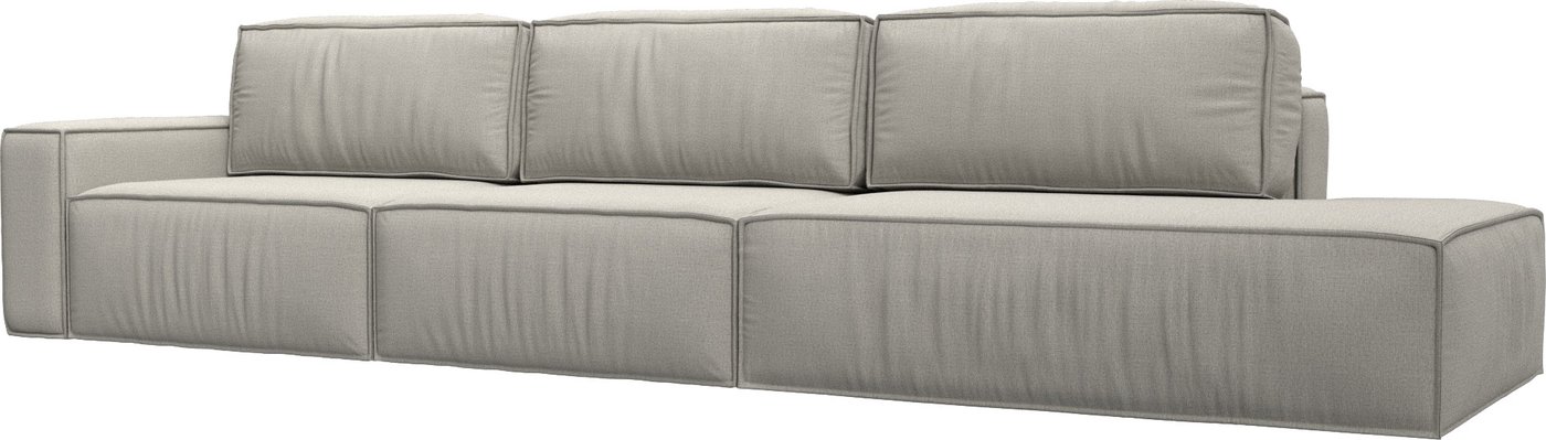 

Диван Лига диванов Прага Модерн Лонг подлокотник слева 122729L (рогожка амур бежевый)