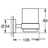 Стакан для зубной щетки и пасты Grohe Essentials 40447001 (хром)