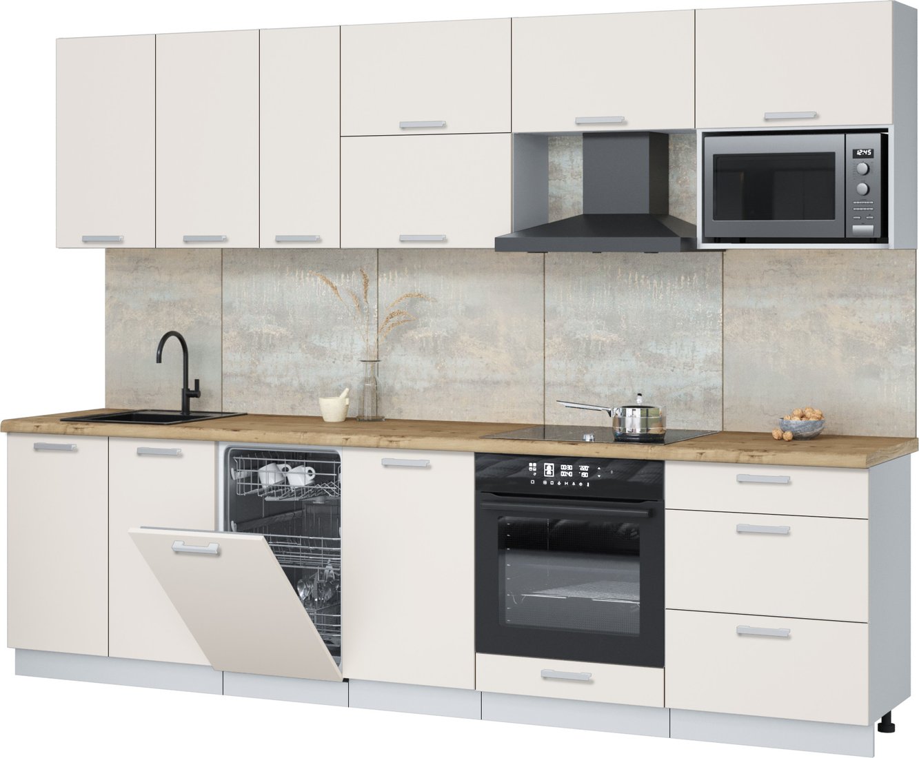 

Готовая кухня Интерлиния Мила Лайт 2.9-ПМ4 (персидский жемчуг/персидский жемчуг/дуб бунратти)