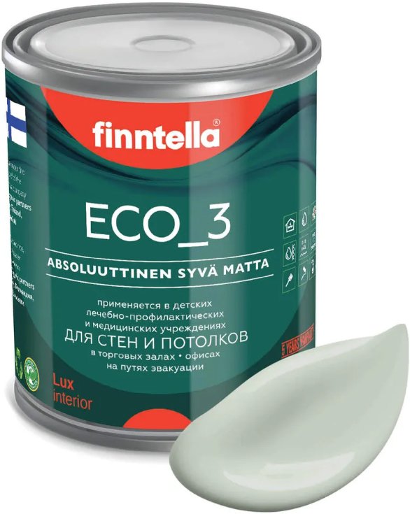 

Краска Finntella Eco 3 Wash and Clean Akaatti F-08-1-1-LG168 0.9 л (серо-зеленый)