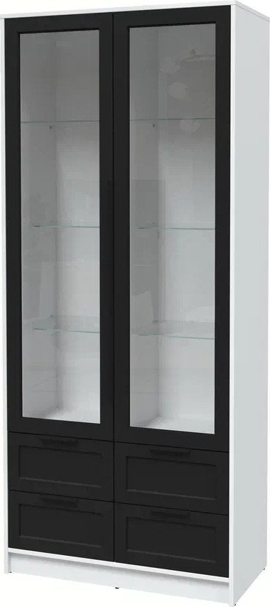 

Шкаф-витрина Интерлиния Концепт Тренд КТ-ШВ2 (белый платинум/черный)