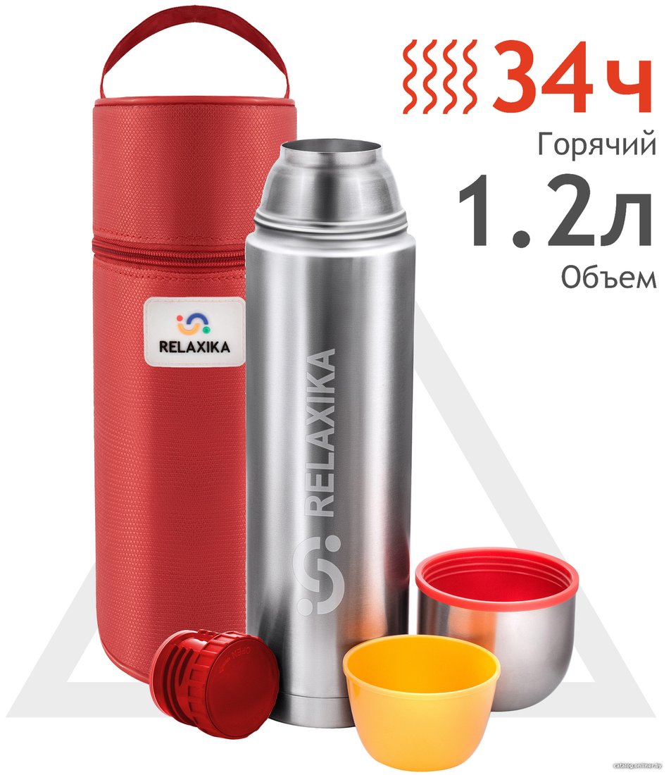Термос Relaxika 102 в термочехле 1.2л (нержавеющая сталь)