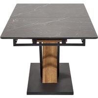 Кухонный стол Halmar Volant 140-180/90/76 (черный мрамор/дуб золотой)