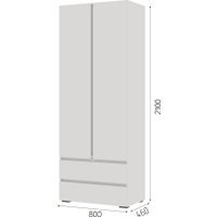 Шкаф распашной Стендмебель Хелен ШК 01 2-х створчатый (белый/белый)