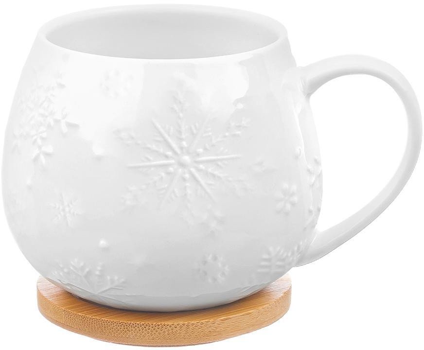 

Кружка Elan Gallery Снежинки 540583 (с подставкой)