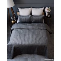 Набор текстиля для спальни Vip Camilla 240-260 (косичка, темно-серый)