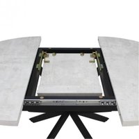 Кухонный стол Виста Парма 100x100/135 (лайт бетон/муар черный)