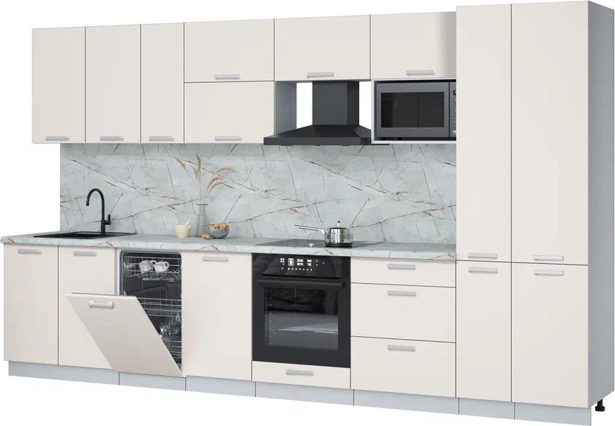 

Готовая кухня Интерлиния Мила Лайт 3.6-ПМ4 (персидский жемчуг/персидский жемчуг/серый каспий)