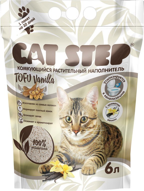 

Наполнитель для туалета Cat Step Tofu Vanilla 6 л