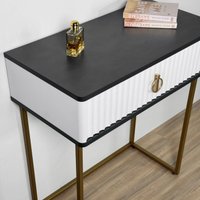 Туалетный столик без зеркала Shtabe Royal 5115 эко (металл бруклин/золото/р.золото)