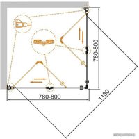 Душевой уголок Cezares ECO-O-AS-2-80-C-Cr