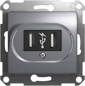

Розетка USB Schneider Electric Glossa GSL000332 (алюминий)