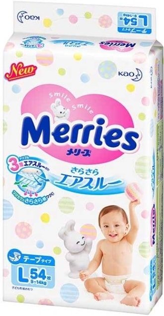 

Подгузники Merries Mega L (54 шт)