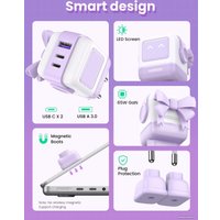 Сетевое зарядное Ugreen Nexode RG 65W CD361 (белый/сиреневый)