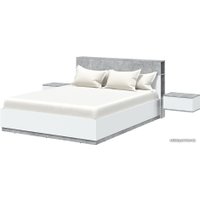 Комплект мебели для спальни Интерлиния Quartz-16 с ПМ (белый платинум/бетон)