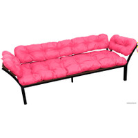 Садовый диван M-Group Дачный с подлокотниками 12170608 (розовая подушка) в Лиде