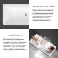 Ванна Wellsee Bromance 170x78 231601001 (пристенная ванна белый глянец, экран, ножки, сифон-автомат хром) в Лиде